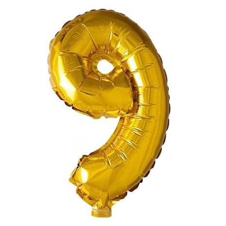 WeFiesta Folienballon 9 gold | 40 cm