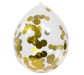 Folat Balloon with Gold Confetti 30cm | 4 pieces