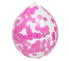 Folat Ballon mit rosa Konfetti | 4 Stück