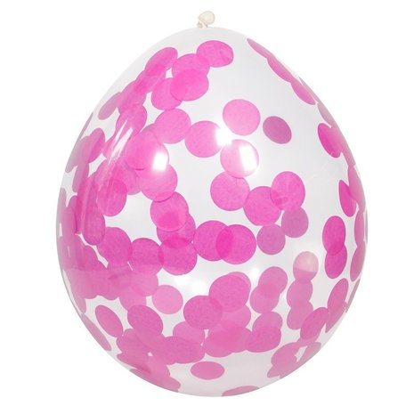 Folat Balloon with Pink Confetti | 4 pieces