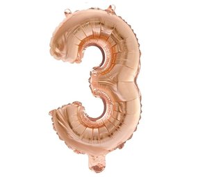 WeFiesta Ballon en aluminium 3 or rose | 40 cm