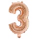 WeFiesta Ballon en aluminium 3 or rose | 40 cm