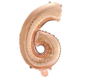 WeFiesta Ballon en aluminium 6 or rose | 40 cm