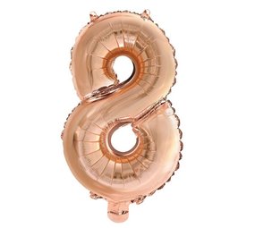 WeFiesta Ballon en aluminium 8 or rose | 40 cm