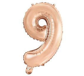 WeFiesta Folienballon 9 Roségold | 40 cm
