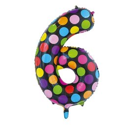 WeFiesta Ballon folie 6 stippen 86cm WeFiesta Ballon folie 6 stippen 86cm