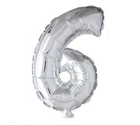 WeFiesta Zilveren Cijfer Ballon 6 jaar | 40cm WeFiesta Zilveren Cijfer Ballon 6 jaar | 40cm
