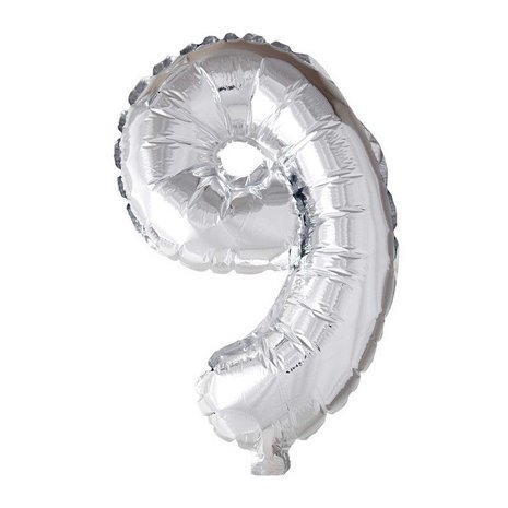 WeFiesta Zilveren Cijfer Ballon 9 jaar | 40cm WeFiesta Zilveren Cijfer Ballon 9 jaar | 40cm