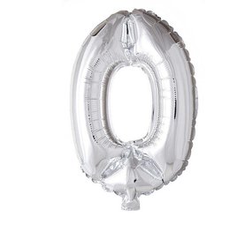 WeFiesta Zilveren Cijfer Ballon 0 jaar | 40cm WeFiesta Zilveren Cijfer Ballon 0 jaar | 40cm
