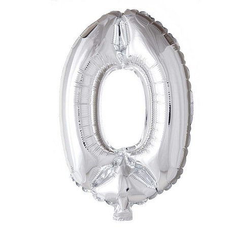 WeFiesta Zilveren Cijfer Ballon 0 jaar | 40cm WeFiesta Zilveren Cijfer Ballon 0 jaar | 40cm