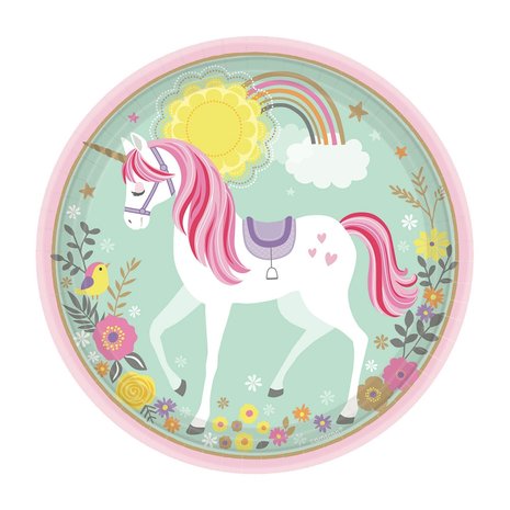 Riethmüller Assiettes Licorne Magique 23 cm | 8 pièces