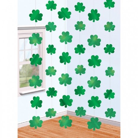 Amscan Hangdecoratie Klavers St. Patricksday 210cm | 6 stuks