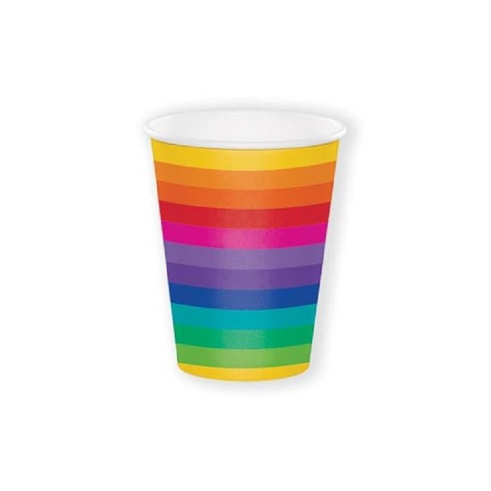 Regenbogenfarbener Becher 350 ml | 8 Stück