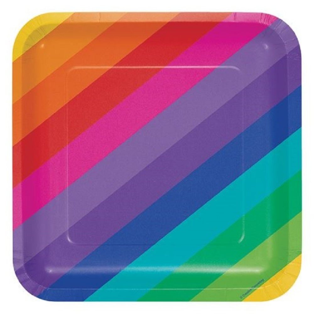 Bord Regenboog kleuren 23cm | 8 stuks Bord Regenboog kleuren 23cm | 8 stuks