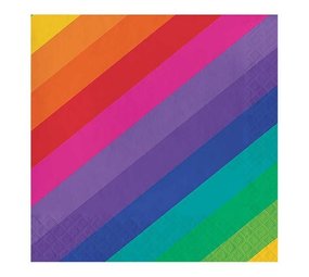 Creative Converting Servet Regenboog kleuren 33x33cm | 16 stuks Creative Converting Servet Regenboog kleuren 33x33cm | 16 stuks