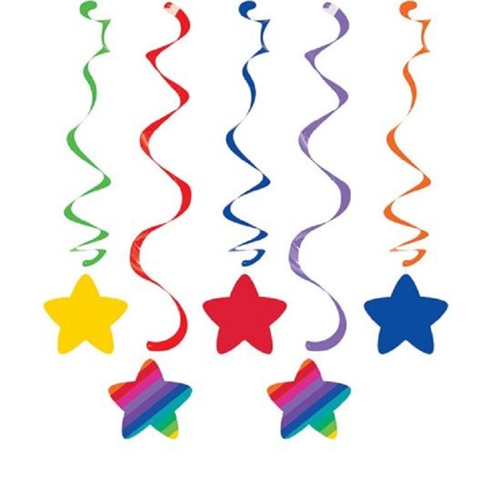 Decoratie swirl ster Regenboog | 5 stuks Decoratie swirl ster Regenboog | 5 stuks