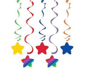 Decoratie swirl ster Regenboog | 5 stuks Decoratie swirl ster Regenboog | 5 stuks