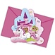 Procos Party Invitations Château de Licorne 10x12cm | 6 pièces