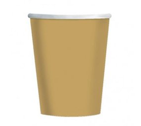 Unique Party Gouden Bekers 270 ml | 8 stuks Unique Party Gouden Bekers 270 ml | 8 stuks