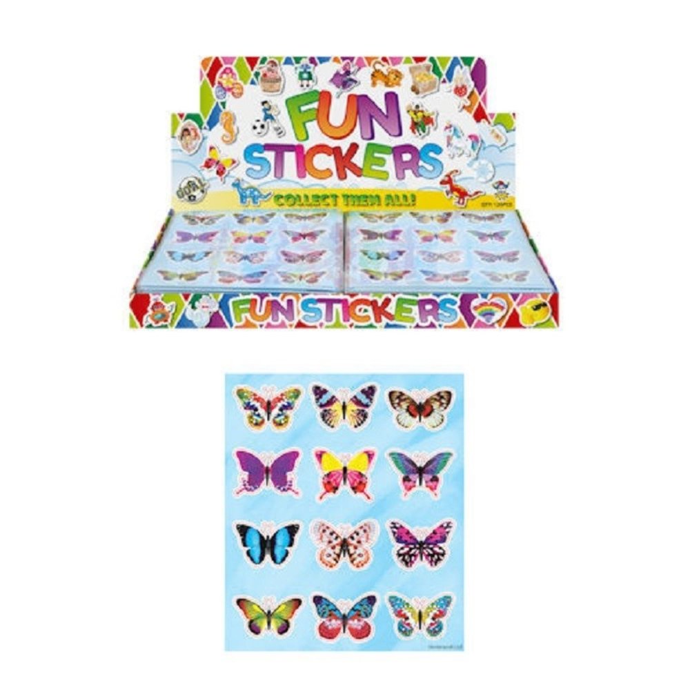 Henbrandt Planche d'autocollants papillons 12 x 10 cm | 12 feuilles