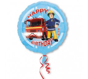 Folie Ballon Sam de Brandweerman blauw Folie Ballon Sam de Brandweerman blauw
