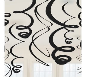 Decoratie swirl zwart | 12 stuks Decoratie swirl zwart | 12 stuks