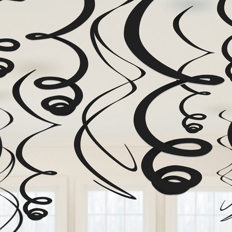 Riethmüller Black Swirl Decoration 56cm | 12 pieces