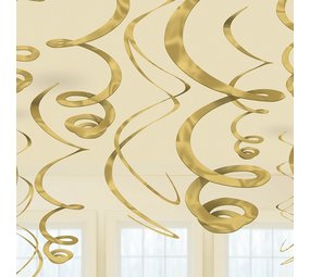Riethmüller Gold Swirl Decoration 56cm | 12 pieces