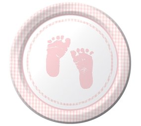 Fußabdrucktafel für Babys (Mädchen), 22 cm, 8-teilig
