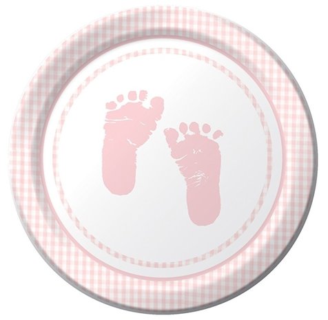 Bord Baby girl voetjes 22cm 8 stuks Bord Baby girl voetjes 22cm 8 stuks