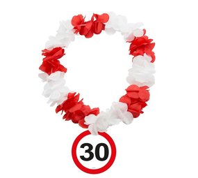 Folat Hawaii Krans 30 jaar Verkeersbord 69cm | per stuk Folat Hawaii Krans 30 jaar Verkeersbord 69cm | per stuk