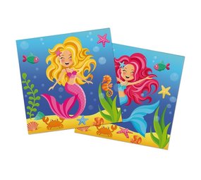 Folat Serviettes de table sirène 33 x 33 cm | 20 pièces