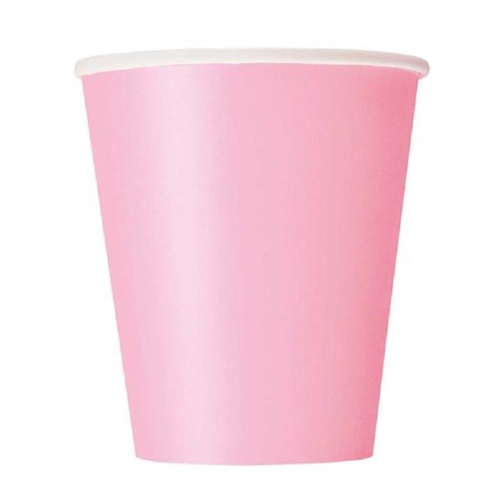 Unique Party Lichtroze Bekers 270 ml | 14 stuks Unique Party Lichtroze Bekers 270 ml | 14 stuks