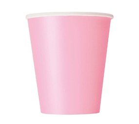 Unique Party Light Pink Cups 270 ml | 14 pieces