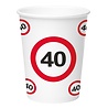 40 Years Traffic Sign Cup Cardboard | 8 pieces