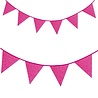 Folat Glitter Fuchsia Flag Garland | 6 meters