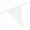WeFiesta Guirlande de fanions en carton blanc pailleté | 6 mètres
