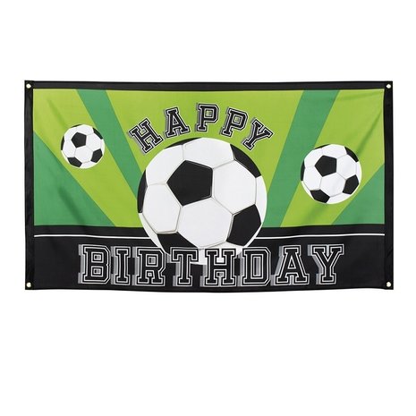 Boland Voetbal Spandoek/Vlag Happy Birthday 90x150cm | per stuk Boland Voetbal Spandoek/Vlag Happy Birthday 90x150cm | per stuk