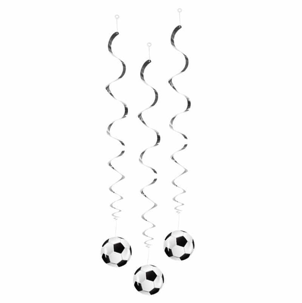 Boland Décoration suspendue en spirales sur le thème du football, 85 cm | 3 pièces