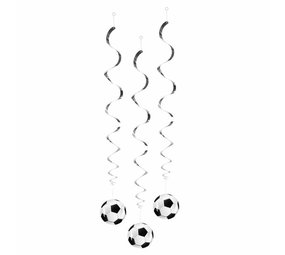 Boland Décoration suspendue en spirales sur le thème du football, 85 cm | 3 pièces