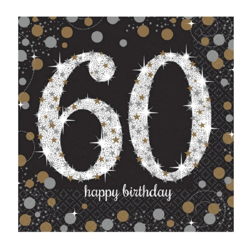 Riethmüller Servietten „60 Jahre Glitzerndes Gold“, 33 x 33 cm | 16 Stück