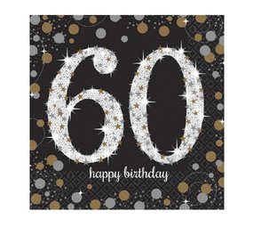 Riethmüller Servietten „60 Jahre Glitzerndes Gold“, 33 x 33 cm | 16 Stück