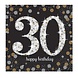 Amscan Serviettes de table dorées scintillantes 30e anniversaire 33 x 33 cm | 16 pièces
