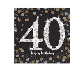 Riethmüller Servetten 40 jaar Sparkling Goud 33x33cm | 16 stuks Riethmüller Servetten 40 jaar Sparkling Goud 33x33cm | 16 stuks