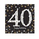 Riethmüller 40th Birthday Napkins Sparkling Gold 33x33cm | 16 pieces