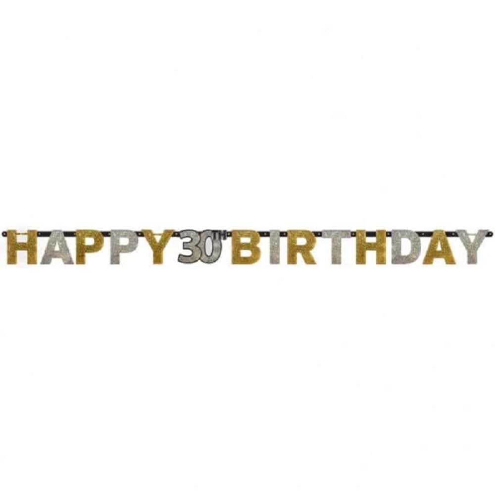 Riethmüller Letterslinger 30 Jaar Sparkling Goud 213x16cm | per stuk Riethmüller Letterslinger 30 Jaar Sparkling Goud 213x16cm | per stuk