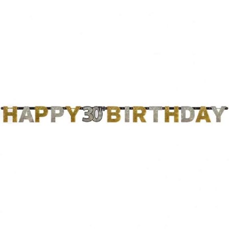 Riethmüller Letterslinger 30 Jaar Sparkling Goud 213x16cm | per stuk Riethmüller Letterslinger 30 Jaar Sparkling Goud 213x16cm | per stuk