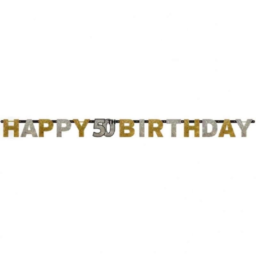 Riethmüller 50 Years Letter Garland Sparkling Gold 213x16cm | per piece