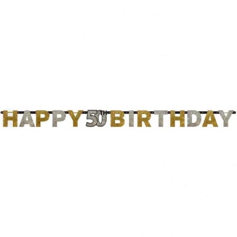 Riethmüller 50 Years Letter Garland Sparkling Gold 213x16cm | per piece