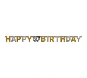 Riethmüller Letter Garland 60 Years Sparkling Gold 213x16cm | per piece